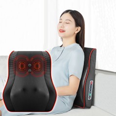 Gối Massage hồng ngoại tựa lưng RULAX chăm sóc toàn diện C102, Màu đen 